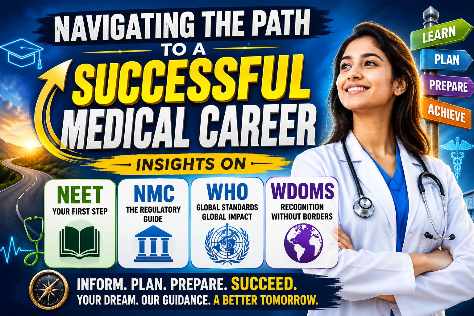 Navigating the Path to a Successful Medical Career: Insights on NEET, NMC, WHO, and WDOMS